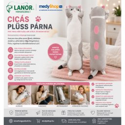 Cicás plüss párna 50 cm - Szürke