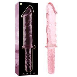 Ibiza Nebula 24 - üveg dildó, érzéki pink 28,5 cm