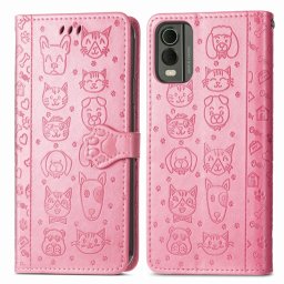 CUTE CAT pénztárcavédő Nokia C32 rózsaszín