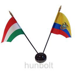 Nemzeti és Ecuador zászlók asztali tartóval