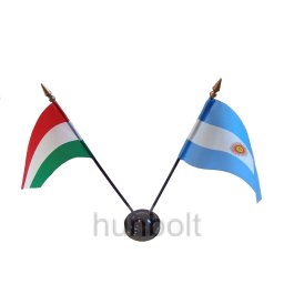 Nemzeti és Argentína zászlók asztali tartóval