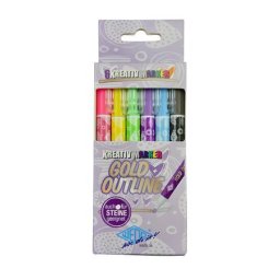 WEDO Filctoll készlet, 1-2 mm, metál arany, WEDO, 6 különböző színű kontúrral