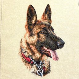 REX, jacquard párna panel, farkaskutya, német juhász