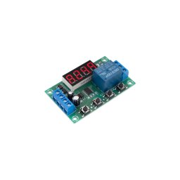 Relés időzítő és késleltető modul kijelzővel - 32 üzemmód - 0,01 mp - 999 perc T-100R-PRO-24V