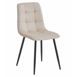 Bézs bársony szék KARA fekete lábakkal