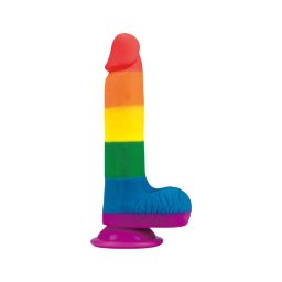 Lovetoy Prider - élethű herés dildó - 20 cm (szivárvány)