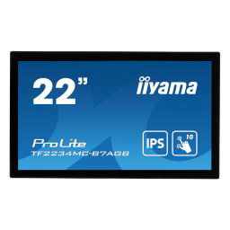 22" iiyama TF2234MC-B7AGB: IPS, FullHD, kapacitív, 10P, 350cd/m2, VGA, HDMI, DP, IP65, fekete, fekete