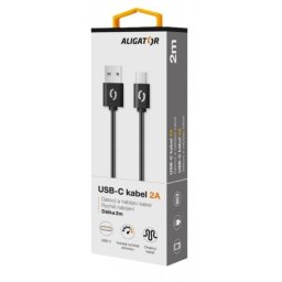 ALIGATOR Adatkábel 2A USB-C 2 m fekete