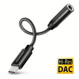 AXAGON ADA-HC, USB-C 3,5 mm-es jack csatlakozóra - Hi-Res DAC audio adapter, 384kHz/32bit, sztereó