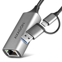 AXAGON ADE-TXCA, USB-C USB-A 3.2 Gen 1 - Gigabit Ethernet hálózati kártya, Asix AX88179, automatikus telepítés