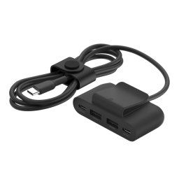 Belkin BOOST CHARGE™ 4 portos USB Power Extender (2xUSB-C, 2xUSB-A) akár 30W 2m USB-C kábel, fekete színben
