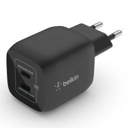 Belkin BOOST CHARGE™ Dual 45W USB-C Power Delivery GaN PPS fali töltő, fekete