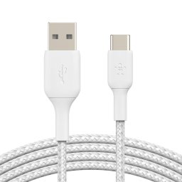 Belkin BOOST CHARGE USB-C/USB-A kábel, 3 m, fehér – strapabíró