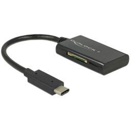 Delock USB 3.1 Gen 1 kártyaolvasó USB Type-C™ male 4 slot