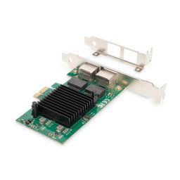 Digitus Gigabit Ethernet PCI Express kártya, kétportos 32 bites alacsony profilú tartó, Intel lapkakészlet