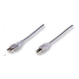 MANHATTAN USB 2.0 A-B kábel 3m (ezüst)