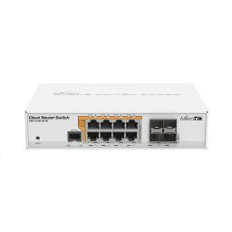 MikroTik Cloud Router Switch CRS112-8P-4S-IN, 400MHz CPU, 128MB RAM, 8xLAN, PoE max. 67W, 4xSFP slot, incl. L5 licenc