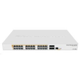 MikroTik Cloud Router Switch CRS328-24P-4S RM, 800MHz CPU, 512MB RAM, 24xLAN, 4xSFP slot, incl. L5
