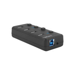 Natec Mantis 2 aktív hub töltési funkcióval 4x USB 3.0 HUB, kapcsoló, hálózati adapter