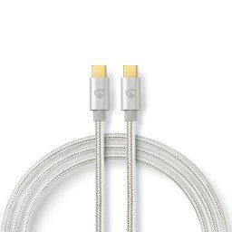 Nedis CCTB60800AL20 - USB 2.0 kábel | USB-C™ Plug | USB-C™ Plug | 480 Mbps | 2,00 m | Ezüst | Nedis CCTB60800AL20 - USB 2.0 kábel | USB-C™ Plug | USB-C™ Plug | 480 Mbps | 2,00 m | Silver