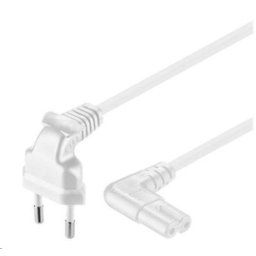 PREMIUMCORD 230V-os tápkábel a magnóhoz, ívelt csatlakozókkal 2m