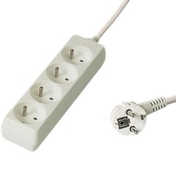 PREMIUMCORD Hosszabbító kábel 230V 3m, 4 aljzat, fehér