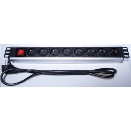 PremiumCord tápegység panel 19"-os rackhez 1.5U, 8x230V, 2m kábel, kapcsoló