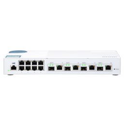 QNAP menedzselt switch QSW-M408-4C (12 port: 8x Gigabit port 4x 10G SFP / 10GbE kombinált port)