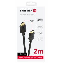 SWISSTEN HDMI HDMI 4K 60Hz 2.0 M PVC kábel HDMI 60Hz 2.0 M-re