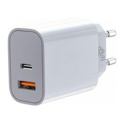 TB töltő USB-C USB-A 2x3A fehér