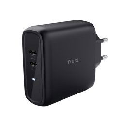 TRUST MAXO 65W-os töltő, 2x USB-C, fekete