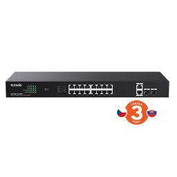 Tenda TEG1120P-16-250W PoE Gigabit switch 16x 1Gbps PoE 802.3af/at 2x SFP 2x RJ45, 230W, Rack