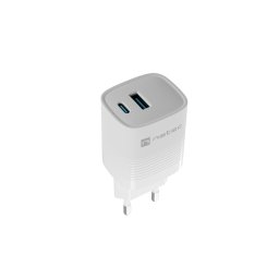 Univerzális USB töltő Natec RIBERA GaN 30W, 1X USB-A, 1X USB-C, fehér