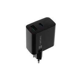 Univerzális USB töltő Natec RIBERA GaN 45W, 1X USB-A, 1X USB-C, fekete