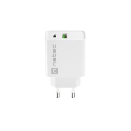 Univerzális töltő Natec RIBERA 20W 1X USB-A 1X USB-C, fehér színben