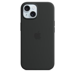 iPhone 15 szilikon tok MagSafe-vel - Fekete