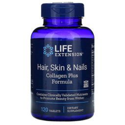 Life Extension Kollagén Plus Formula, haj, bőr és köröm, 120 db