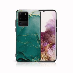 PROTEMIO MY ART Védőburkolat a Samsung-hoz Galaxy S20 Ultra GREEN MARBLE (145)