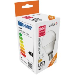 Avide LED gömb izzó Mini G45 6.5W E14 4000K, 806 lumen (K)