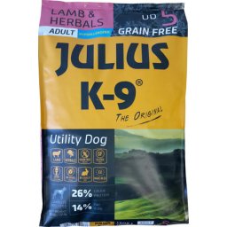 Julius-K9 GF Hypoallergenic Utility Dog Adult Lamb & Herbals (2 x 10 kg) 20kg