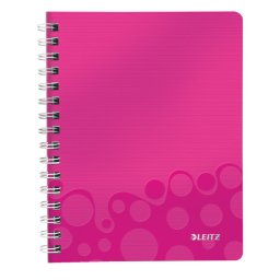 LEITZ jegyzetfüzet WOW A5, PP, vonalas, rózsaszín