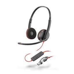 Poly Blackwire 3220 fejhallgató, USB-C/A adapter, sztereó