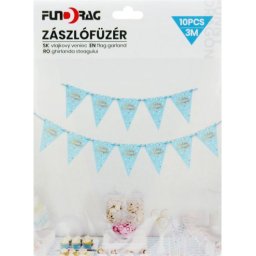 Zászlófüzér Boldog Szülinapot kék/arany 10db 3m 621160