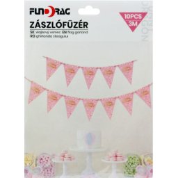 Zászlófüzér Boldog Szülinapot rózsaszín/arany 10db 3m 621153