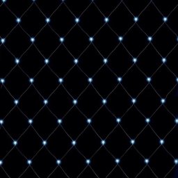 LED- es kültéri háló, 160 db hidegfehér LED, 2 x 1.5 m, zöld vezeték, 5 m tápvezeték (dobozban)