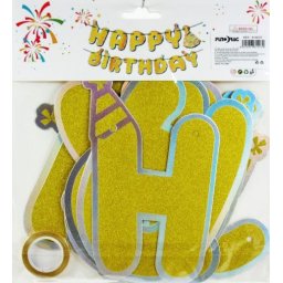 Happy Birthday banner arany 3m 614070