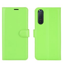 LITCHI Wallet tok Sony Xperia 5 II zöld