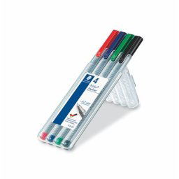 STAEDTLER Tűfilc készlet, 0,3 mm, STAEDTLER "Triplus 334", 4 különböző szín