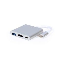 USB Type-C(M) HDMI(F)/USB-A(F)/USB-C(F) adapter Gembird A-CM-HDMIF-02-SV