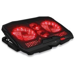 CONNECT IT FrostWind hűtőpárna laptop alatt, piros háttérvilágítással, fekete színben
